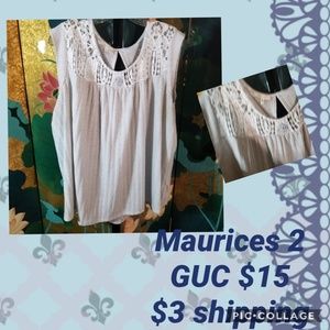 Maurices 2 striped top, thick fabric